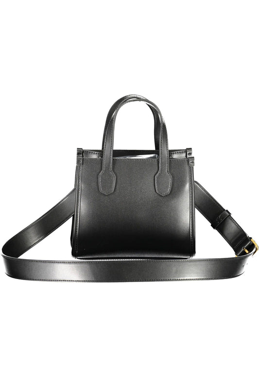 Black Polyurethane Women Handbag