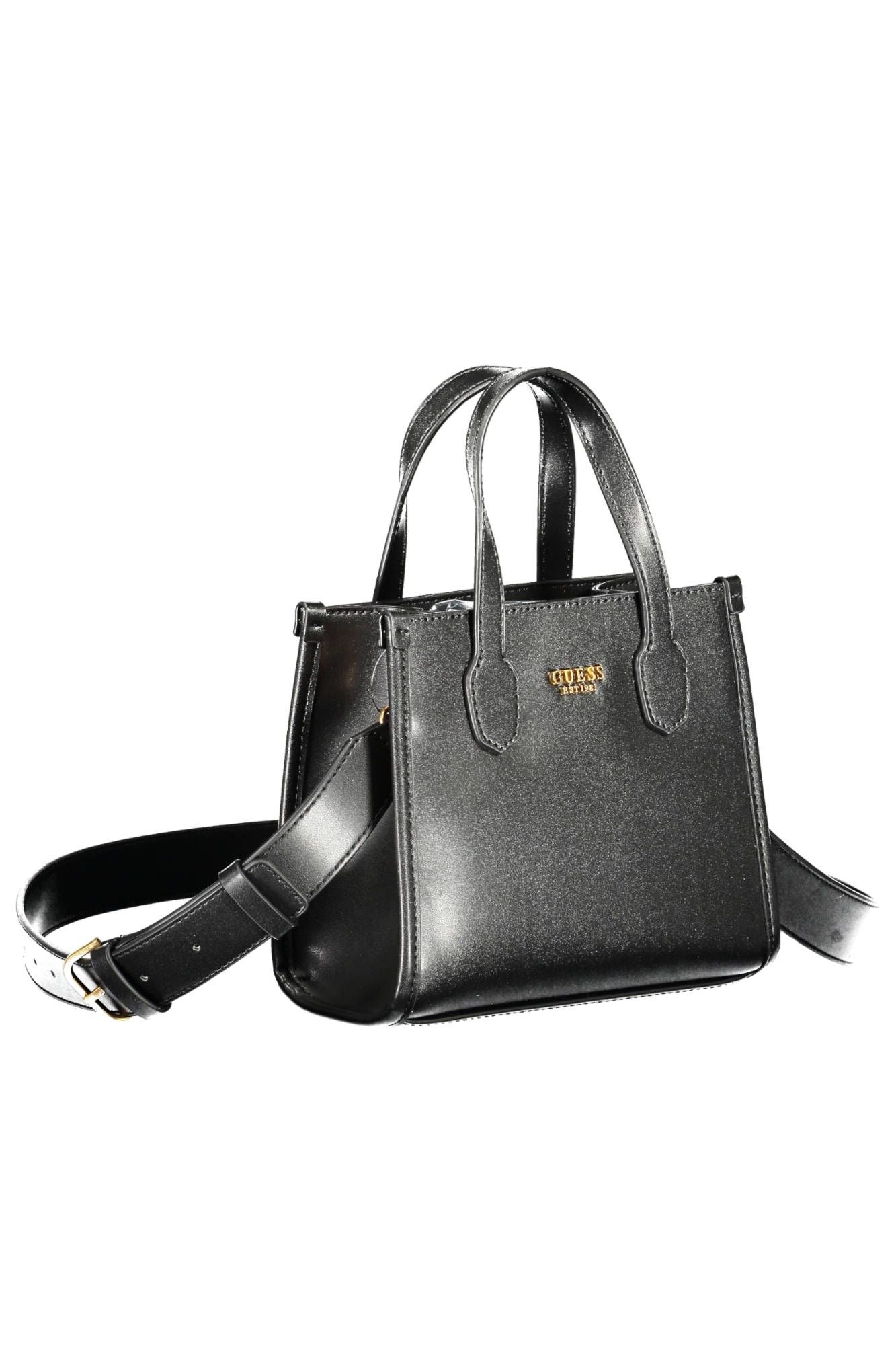 Black Polyurethane Women Handbag