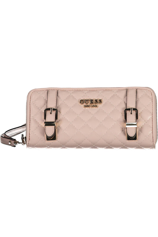 Pink Polyurethane Women Wallet