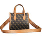 Brown Polyurethane Women Handbag