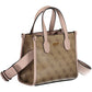 Beige Polyurethane Women Handbag