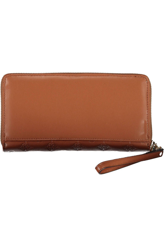 Brown Polyurethane Women Wallet