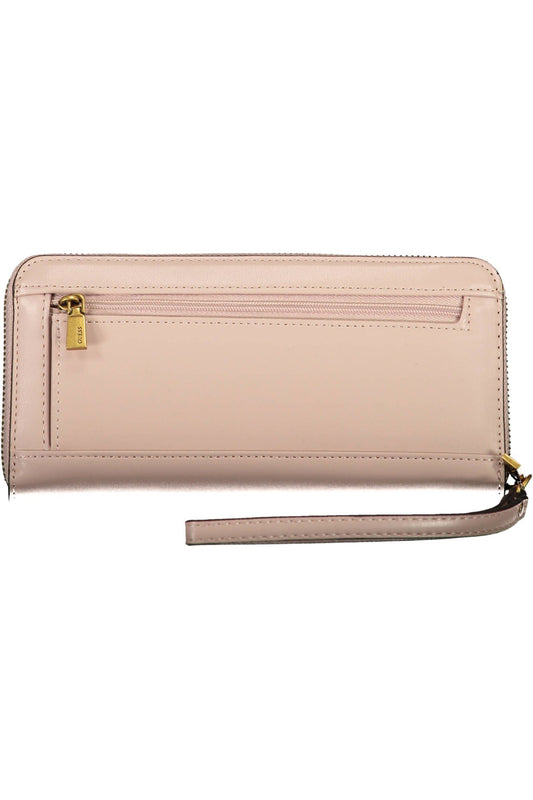 Pink Polyurethane Women Wallet