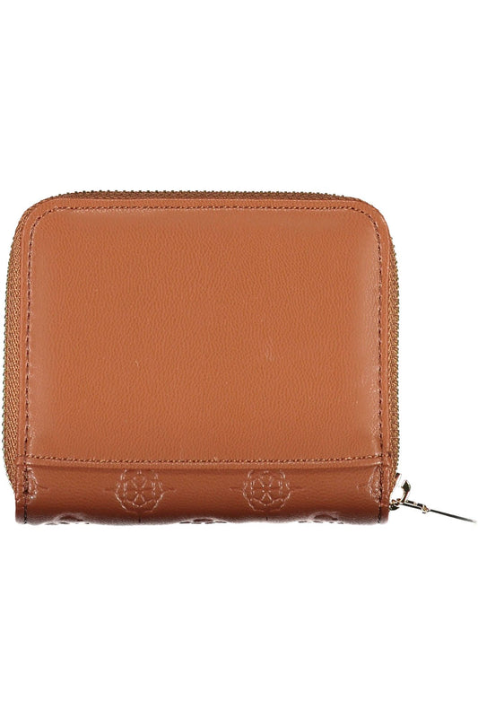 Brown Polyurethane Women Wallet