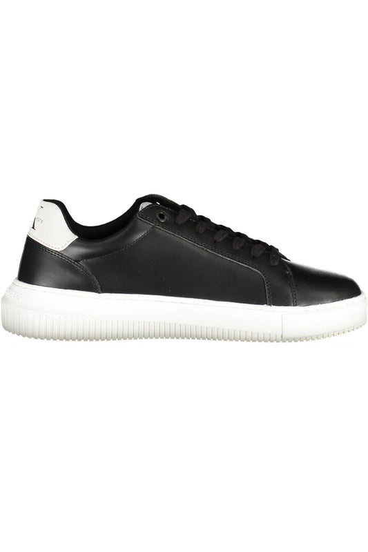 Black Polyester Men Sneaker