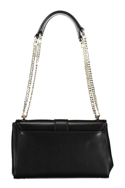 Black Polyurethane Women Handbag