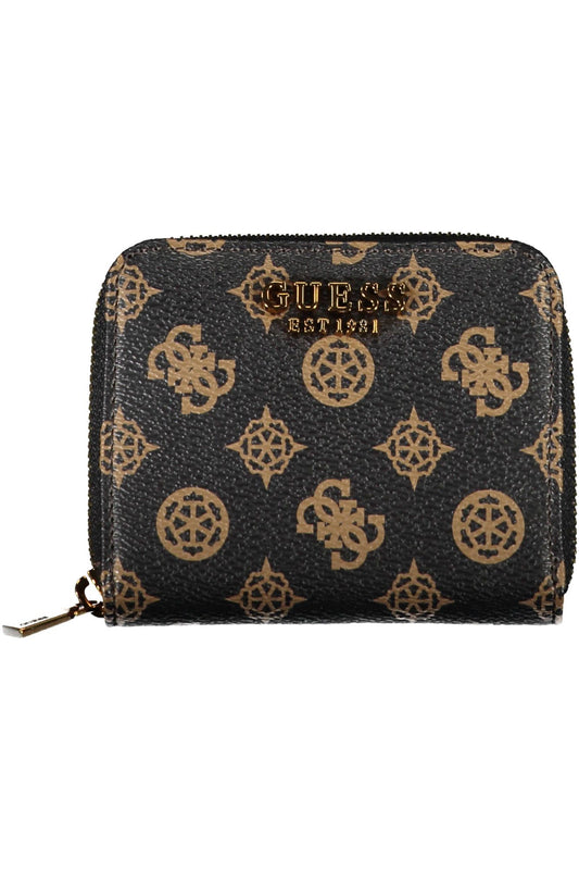 Brown Polyurethane Women Wallet