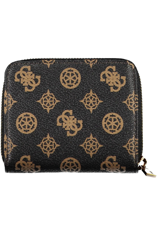 Brown Polyurethane Women Wallet