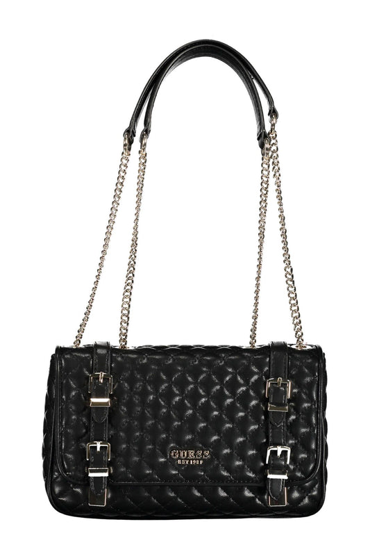 Black Polyurethane Women Handbag