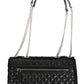 Black Polyurethane Women Handbag