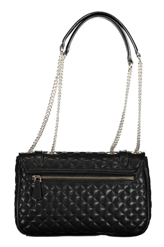 Black Polyurethane Women Handbag