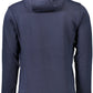 Blue Cotton Men Hoodie