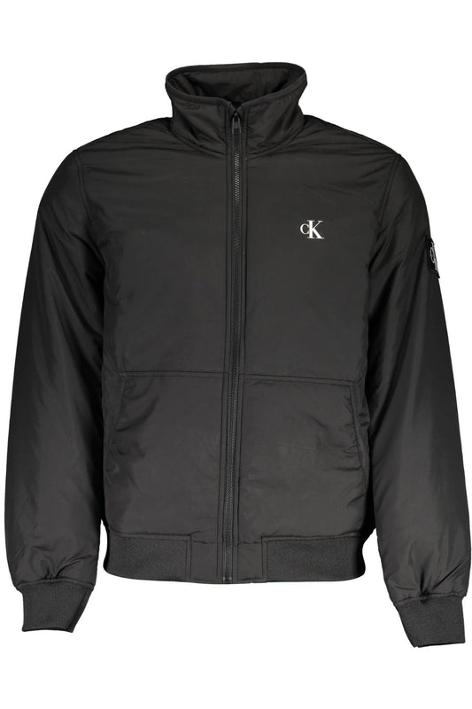 Black Polyester Men Jacket
