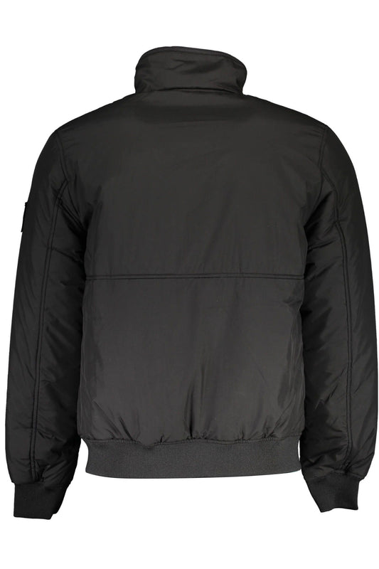 Black Polyester Men Jacket