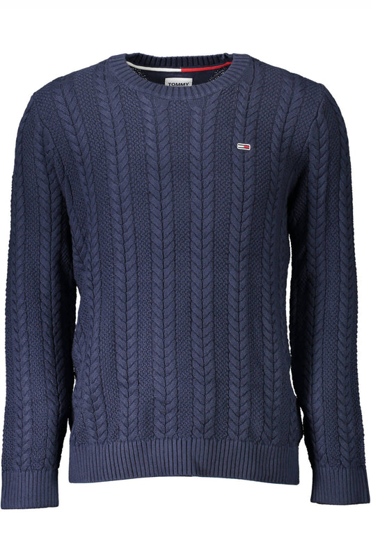 Blue Cotton Men Sweater