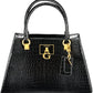 Black Polyurethane Women Handbag