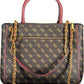 Brown Polyurethane Women Handbag