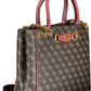 Brown Polyurethane Women Handbag