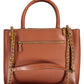Brown Polyurethane Women Handbag