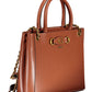 Brown Polyurethane Women Handbag