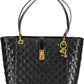 Black Polyurethane Women Handbag