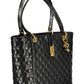 Black Polyurethane Women Handbag