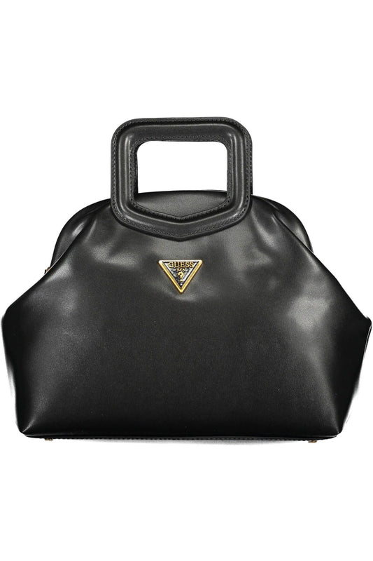 Black Polyurethane Women Handbag