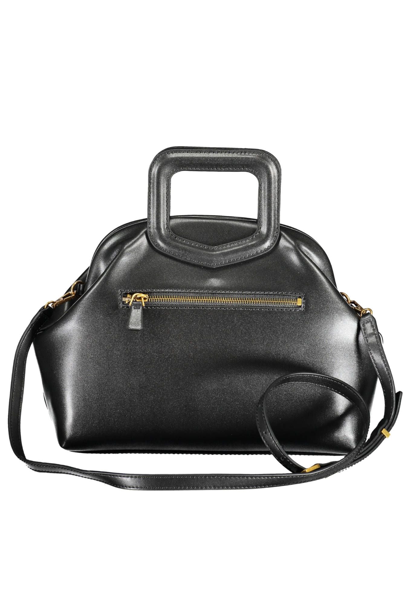 Black Polyurethane Women Handbag