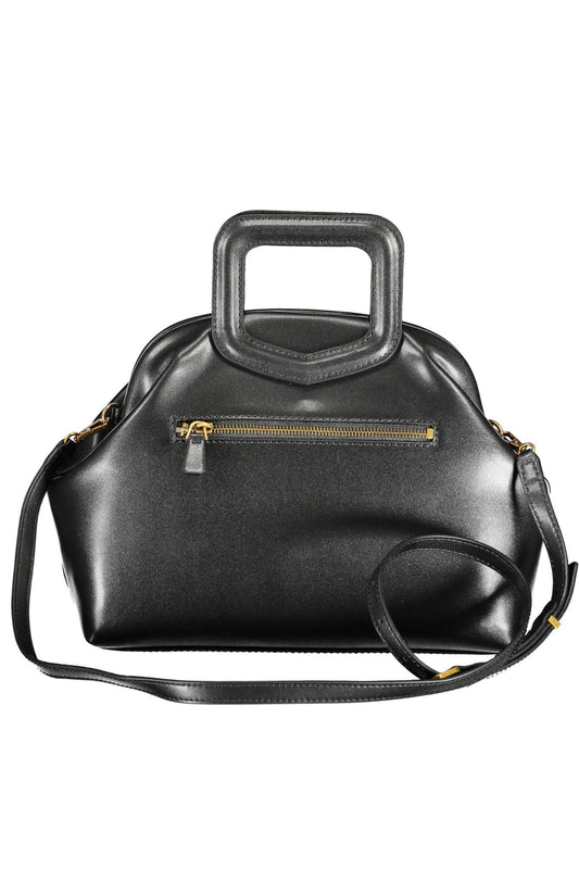 Black Polyurethane Women Handbag