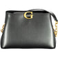 Black Polyurethane Women Handbag