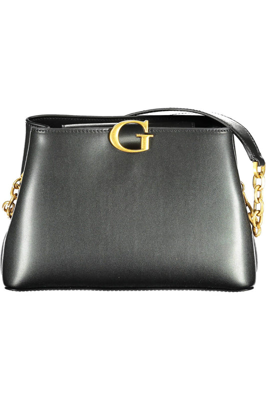 Black Polyurethane Women Handbag