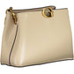 Beige Polyurethane Women Handbag