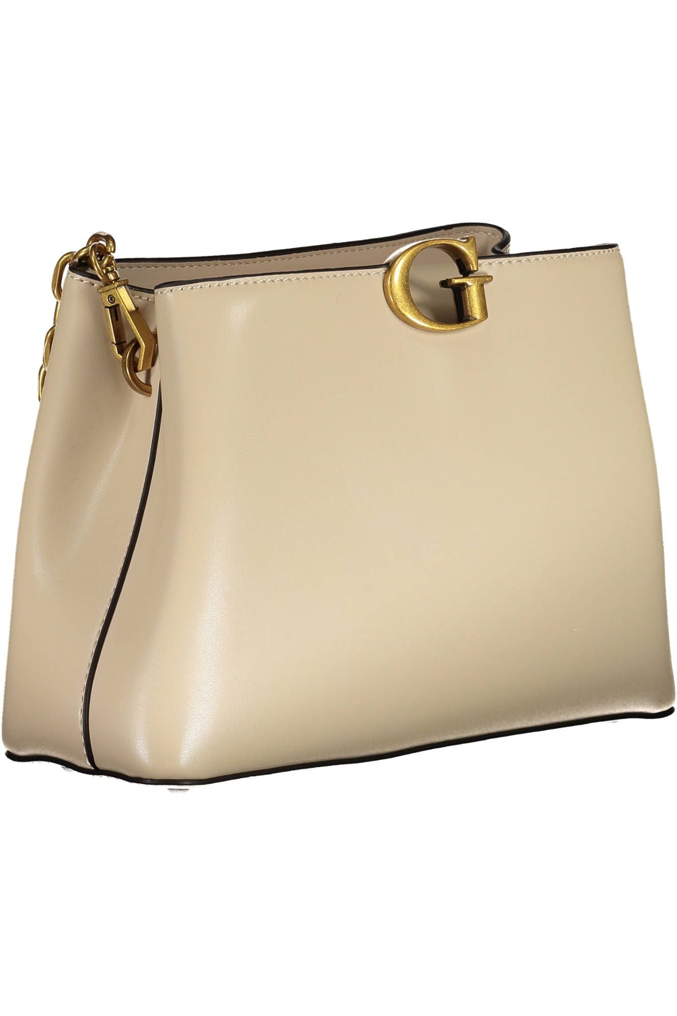 Beige Polyurethane Women Handbag