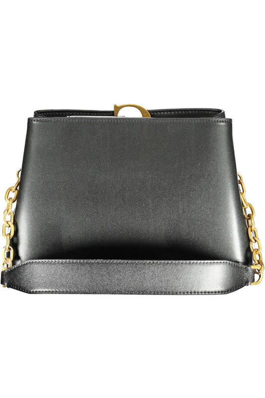 Black Polyurethane Women Handbag