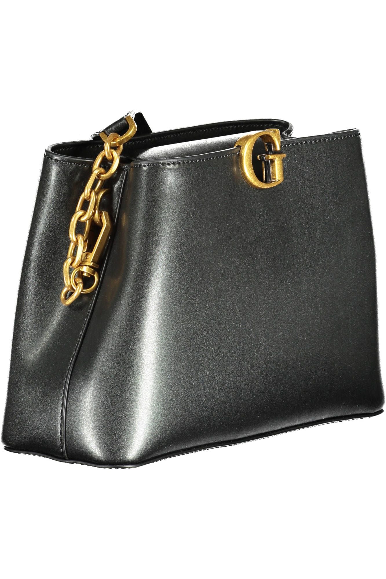 Black Polyurethane Women Handbag