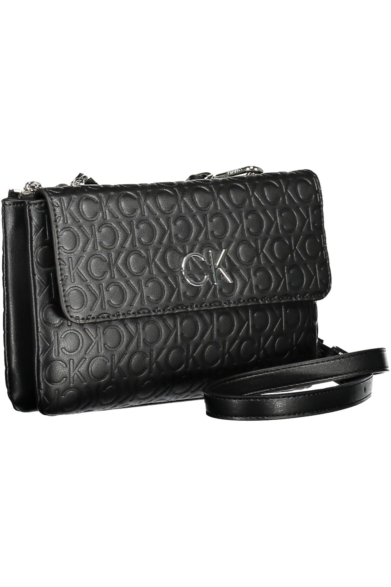 Black Polyester Women Handbag