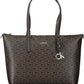 Brown Polyester Women Handbag