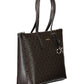 Brown Polyester Women Handbag