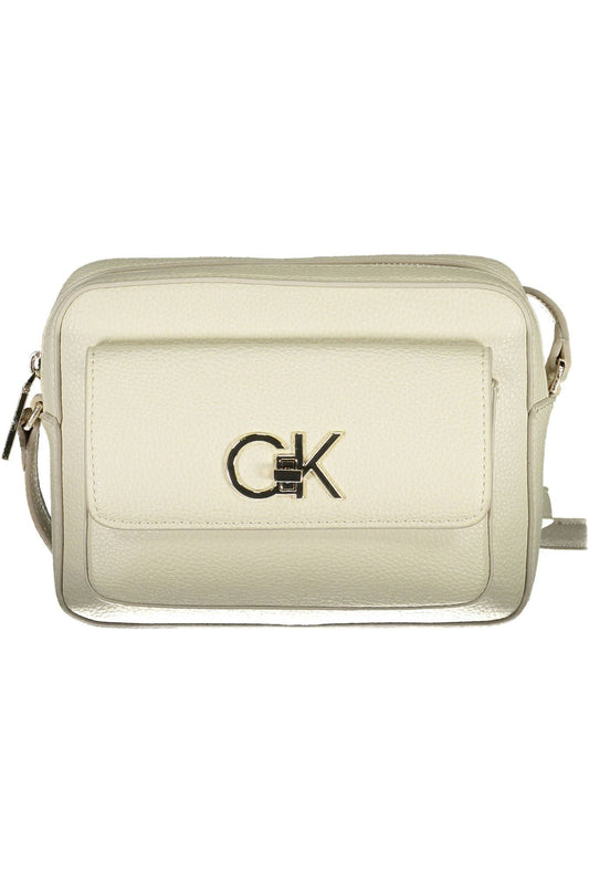 White Polyester Women Handbag