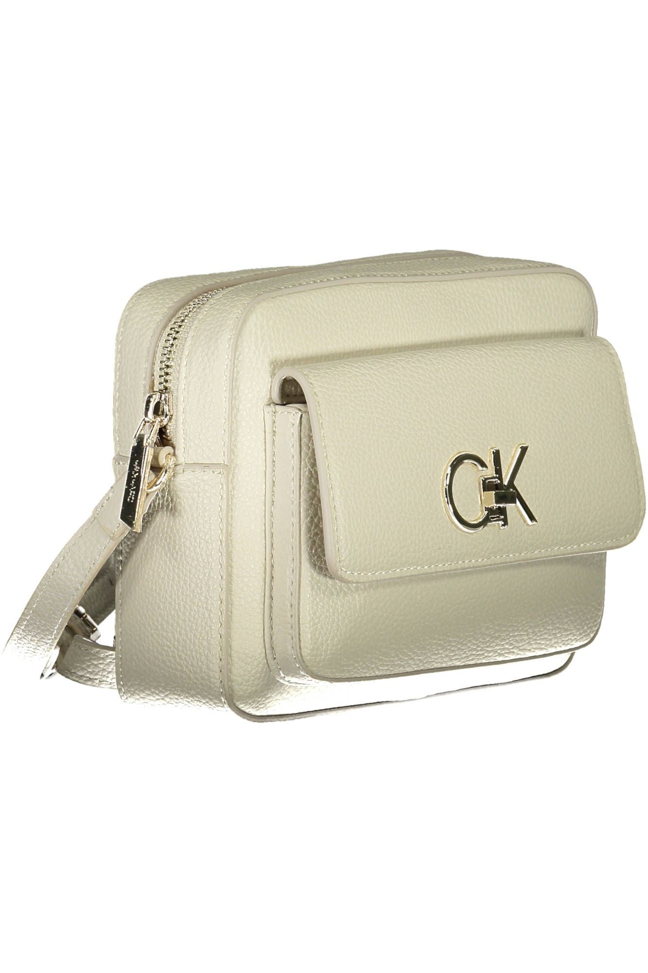White Polyester Women Handbag