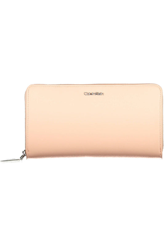 Pink Polyurethane Women Wallet