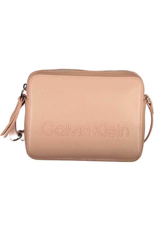 Pink Polyester Women Handbag
