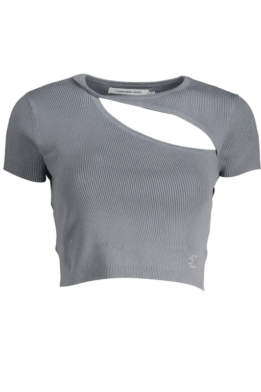 Gray Cotton Women T-Shirt