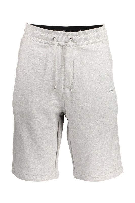 Gray Cotton Men Bermuda