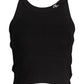 Black Cotton Women Sleeveless Top