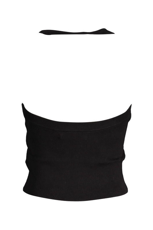 Black Cotton Women Sleeveless Top