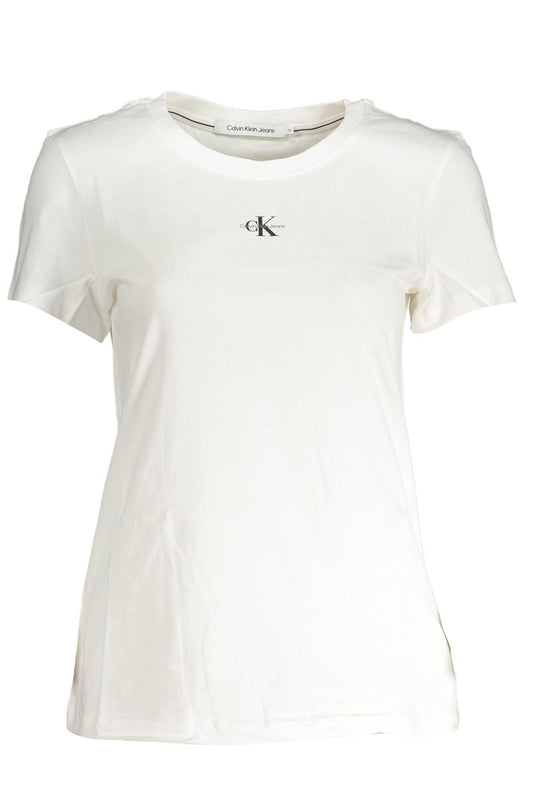 White Cotton Women T-Shirt