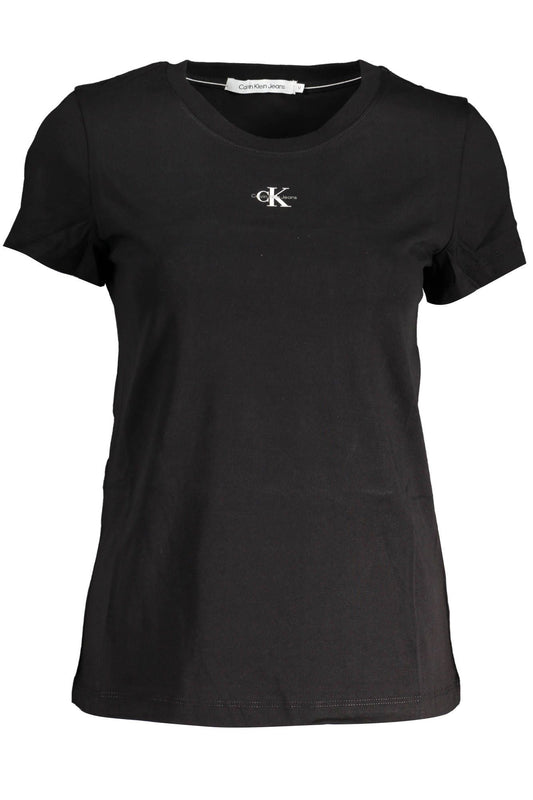 Black Cotton Women T-Shirt