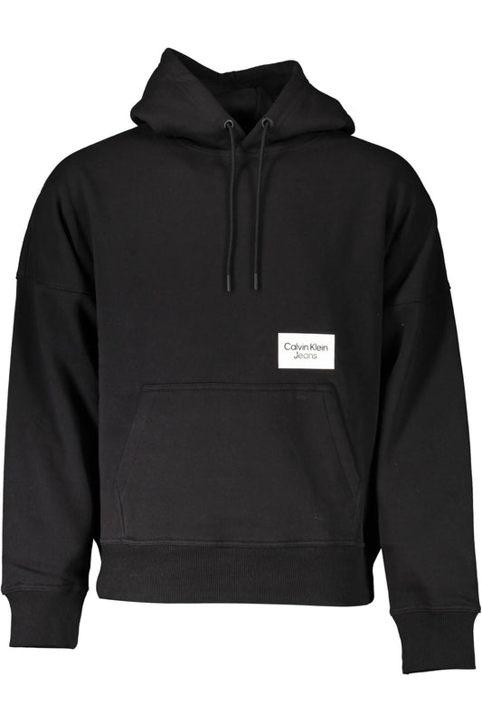 Black Cotton Men Sweatshirt