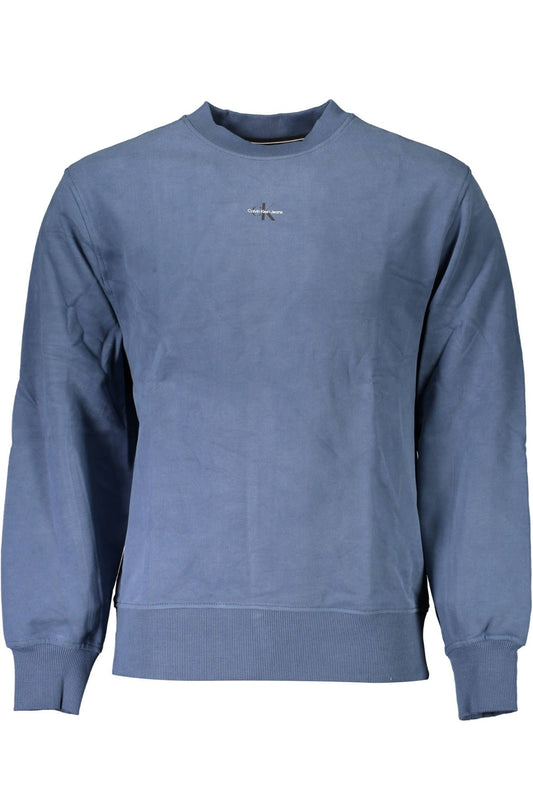 Blue Cotton Men Sweater